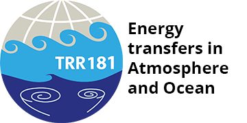 TRR 181 Logo, Waves in the Ocean and Atmosphere over a grid.