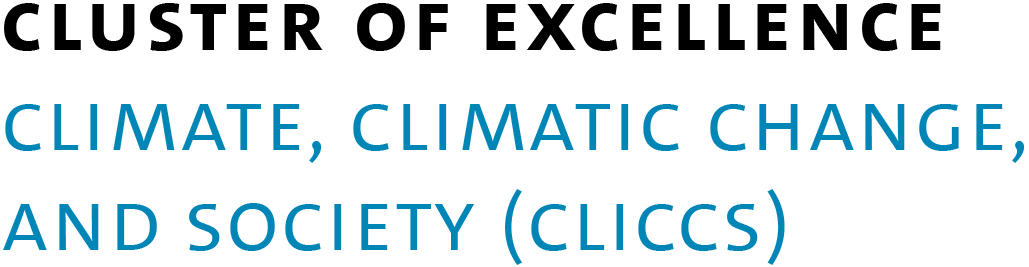 Word mark of the Cluster of Excellence "Climate, Climatic Change, and Society" (CLICCS).